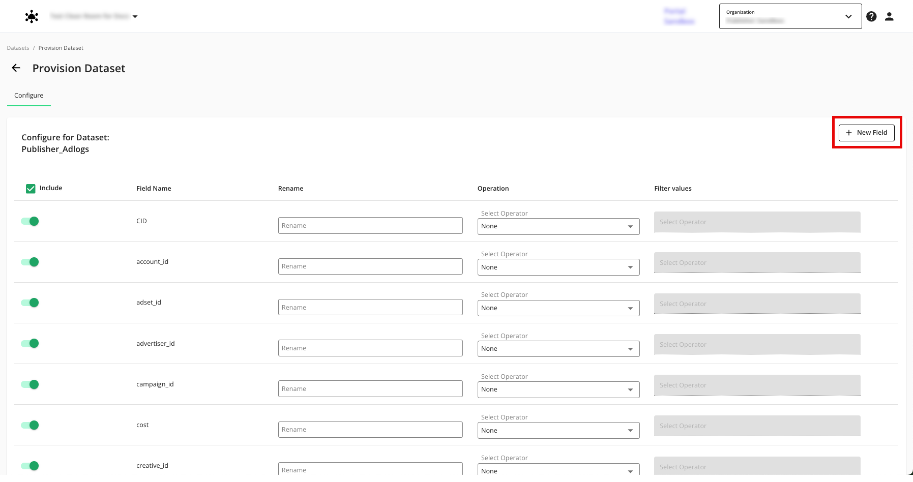 LCR-Provision_Dataset_to_Clean_Room-New_Field_button.png