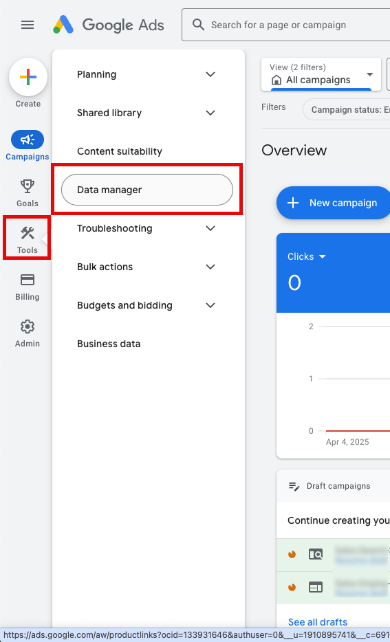 C_Distribute_First_Party_Data_to_Google-Tools_and_Settings_menu_selection.png