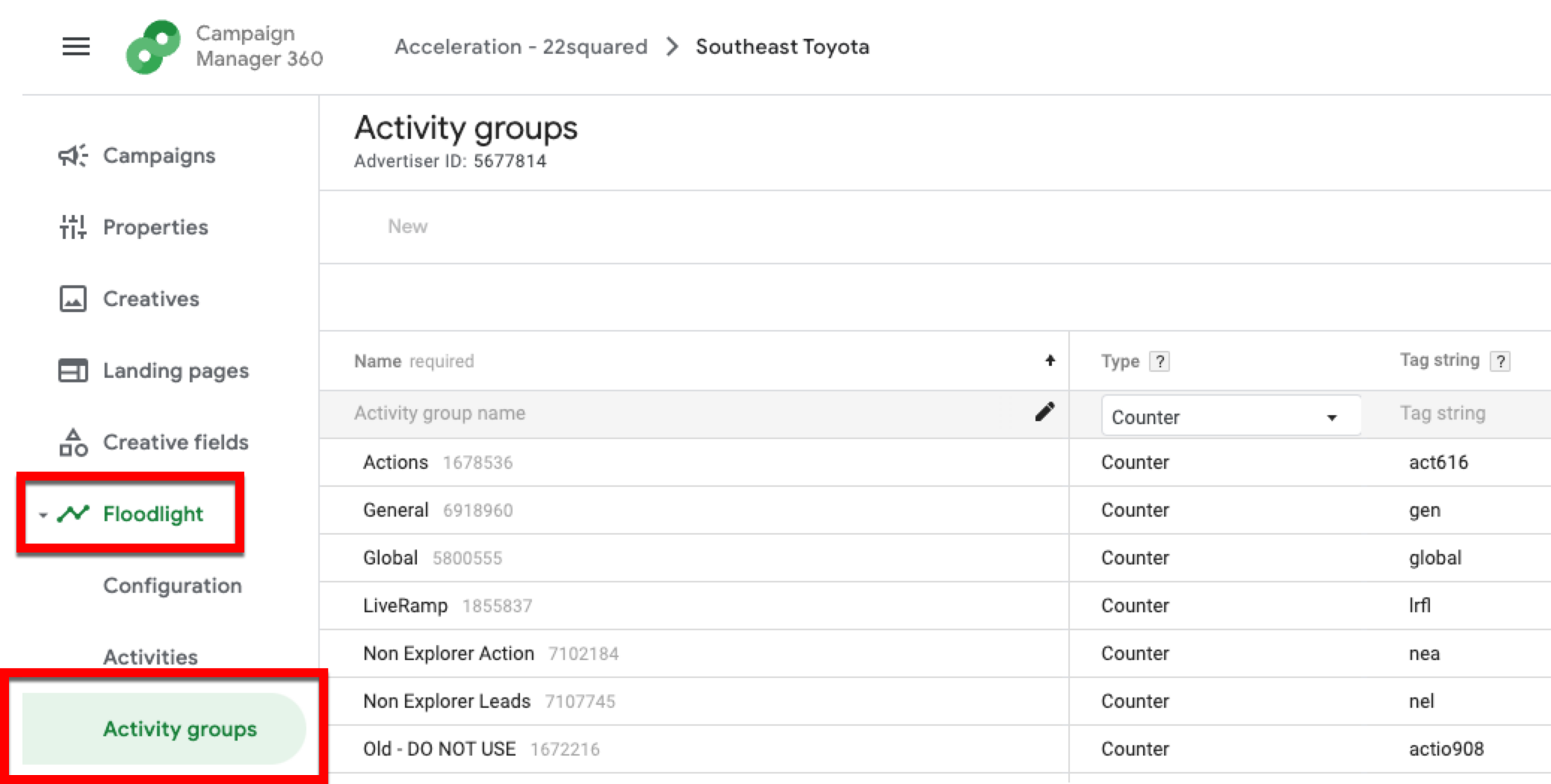 GCM_Conversions-Floodlight_Activities-Activity_Groups_menu_selection.png